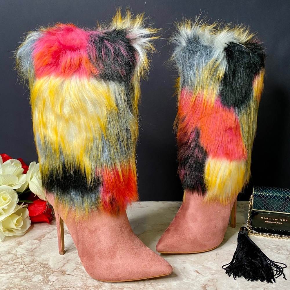 Colorful Fur Boots 👢